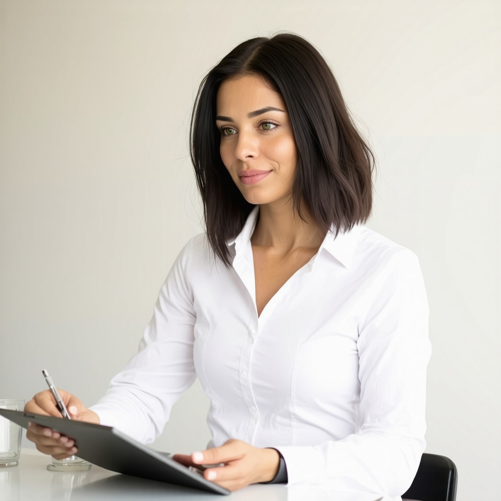Dietitian analyzing nutrition and hydration plans for weight management.