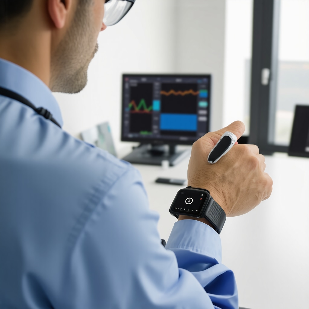 Doctor analyzing wearable device data for tailored semaglutide treatment