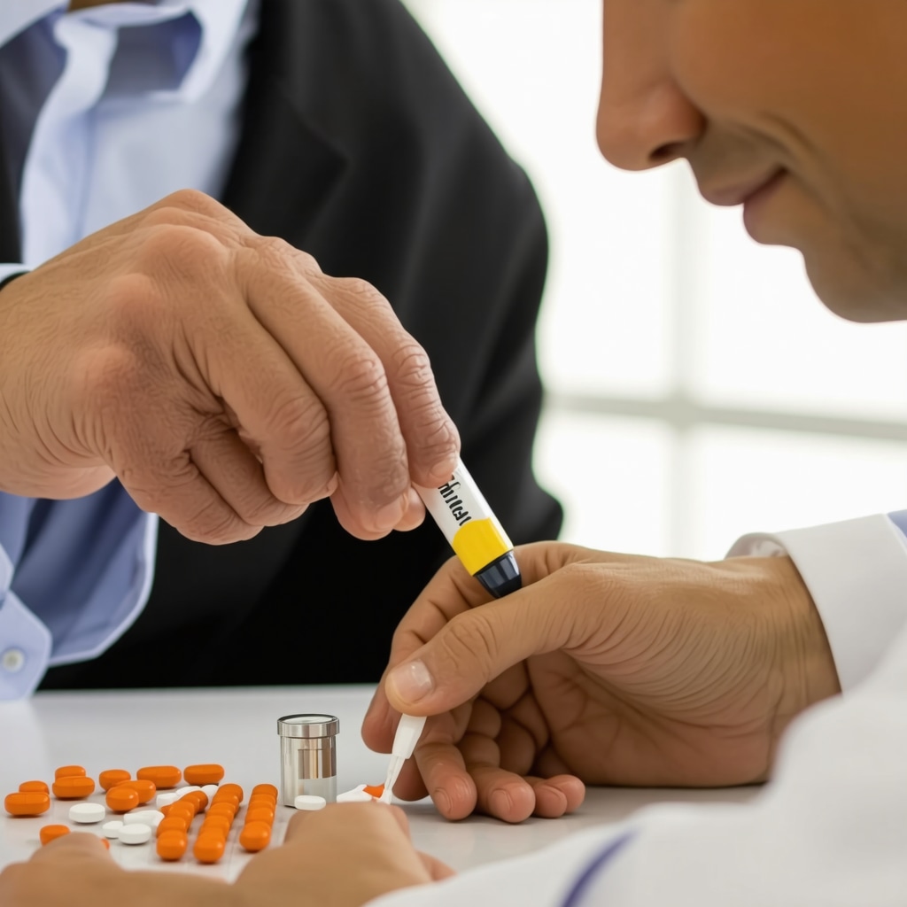 Doctor adjusting tirzepatide dosage for patient during consultation.