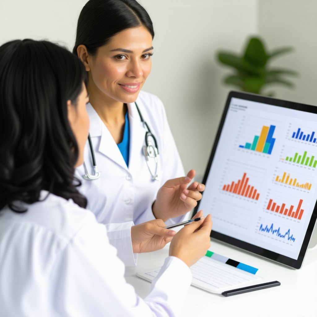 Doctor and patient reviewing genetic and lifestyle data for weight management