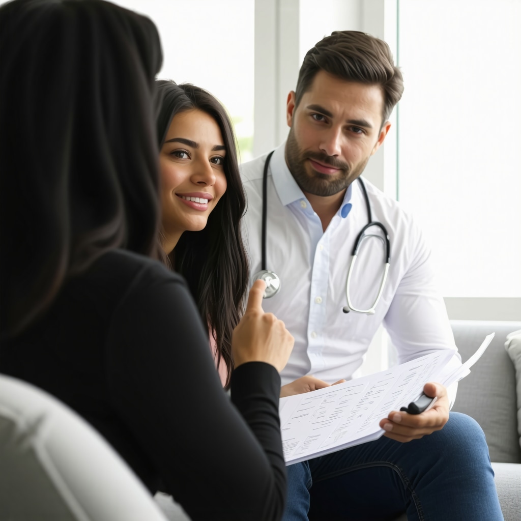 Healthcare professional consulting with patient about tailored weight loss and microbiome