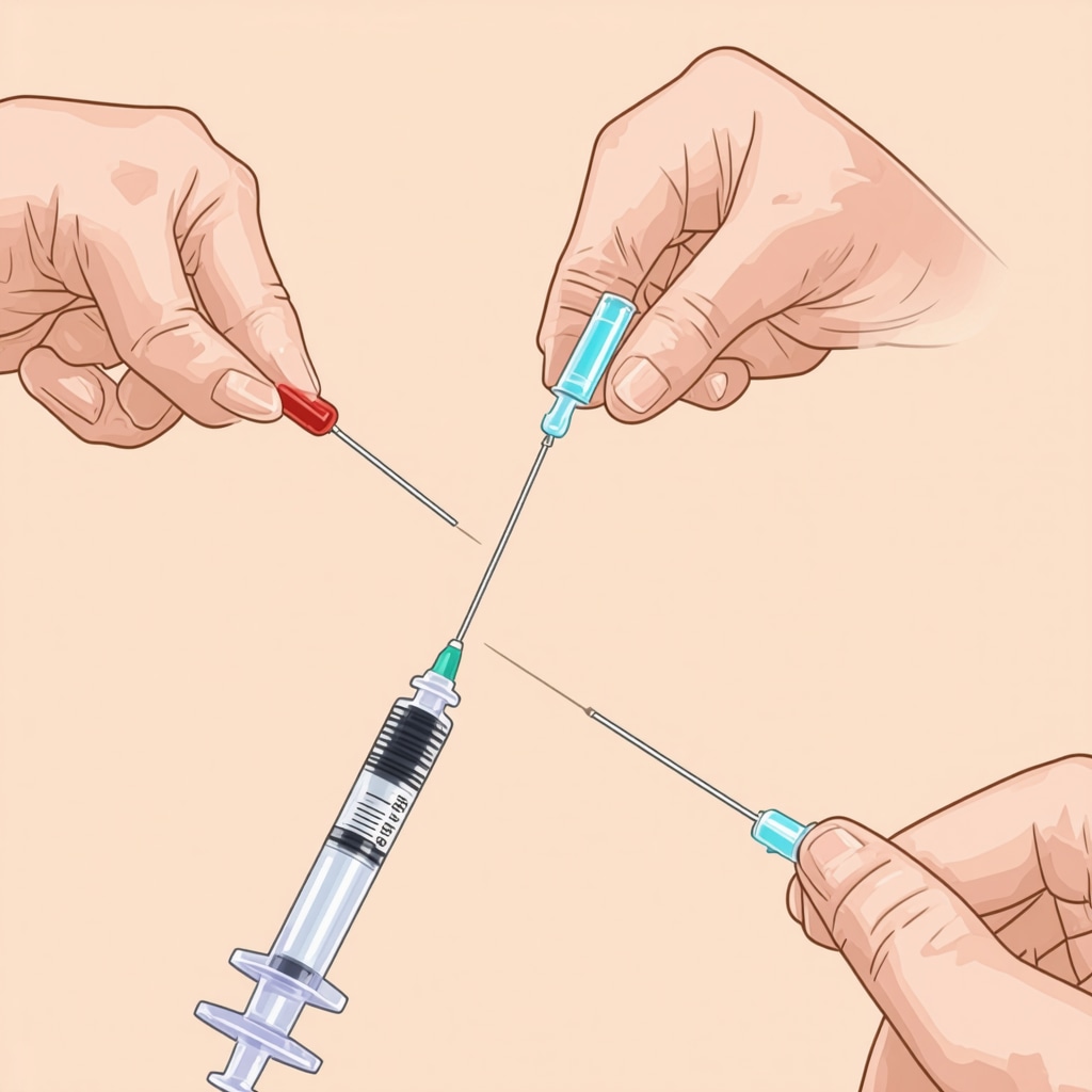 Diagram showing correct injection site rotation, needle angle, and hygiene for weight-loss injections