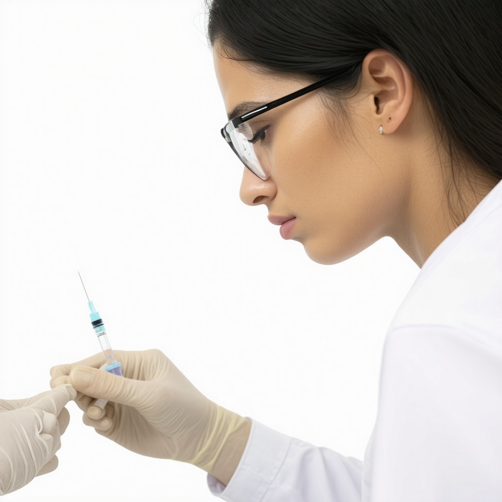 Healthcare provider instructing injection method for Semaglutide