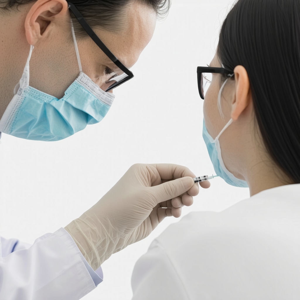 Healthcare professional teaching injection site rotation and technique