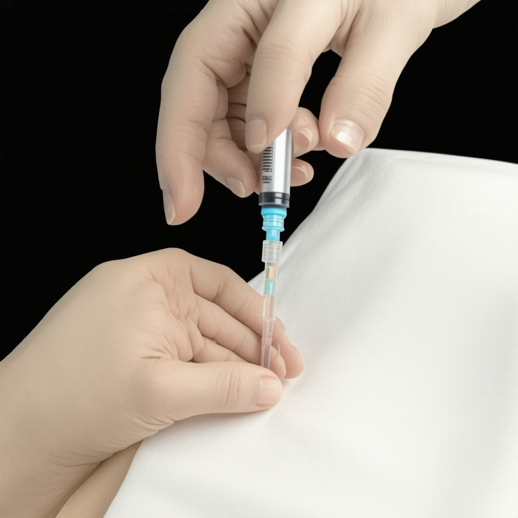 Medical professional using ultrasound to guide semaglutide injection