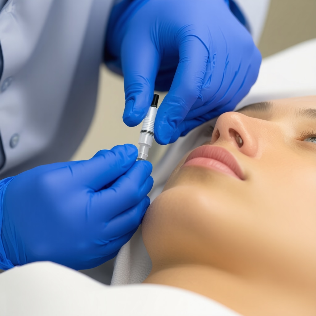 Medical professional performing ultrasound-guided injection demonstrating precision in medication delivery