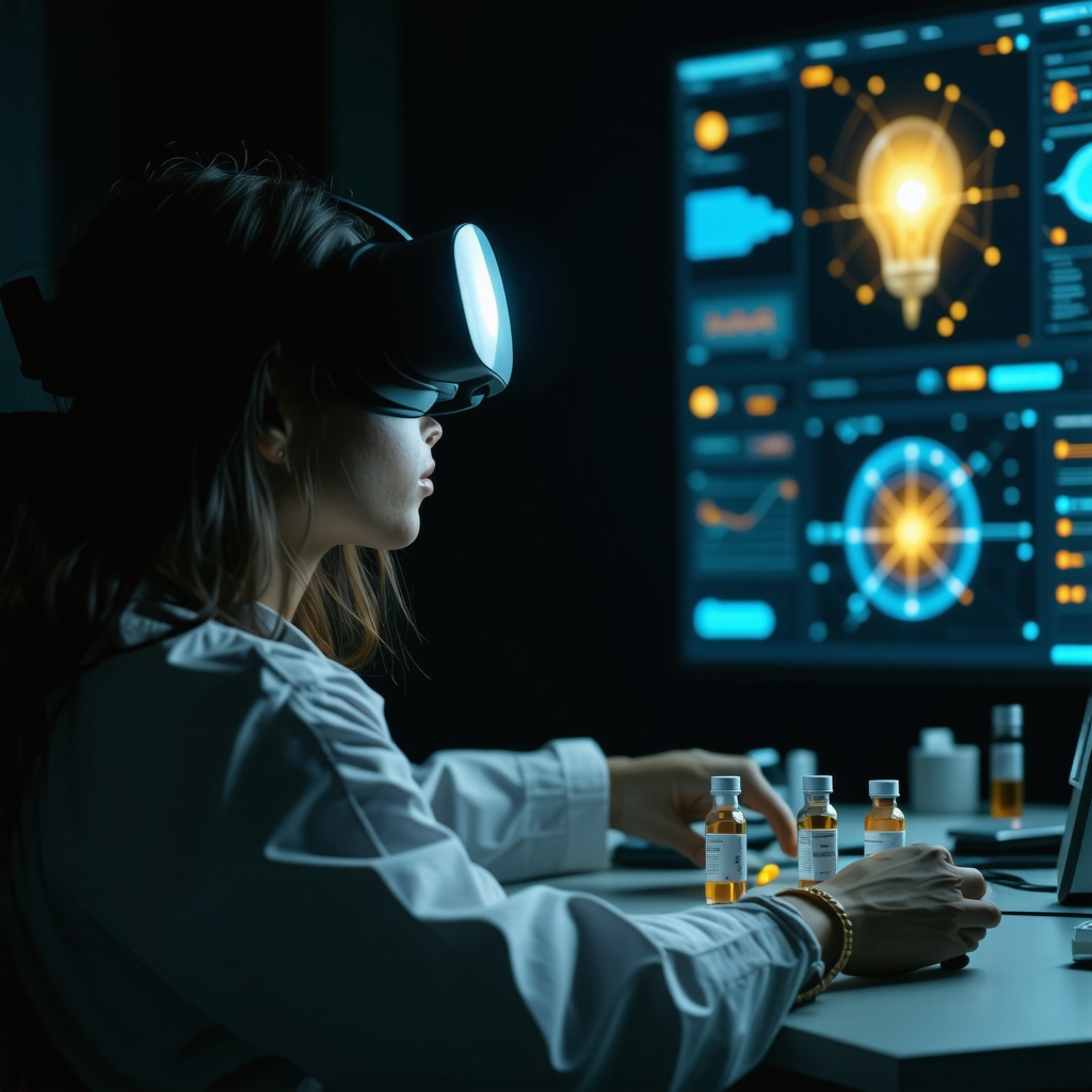 Patient using VR headset for emotional eating therapy combined with injectable weight loss treatments and digital monitoring