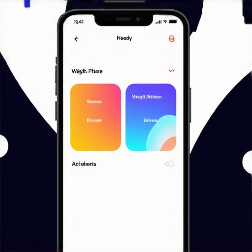 Smartphone screen displaying an AI-driven weight loss app with graphs and personalized tips