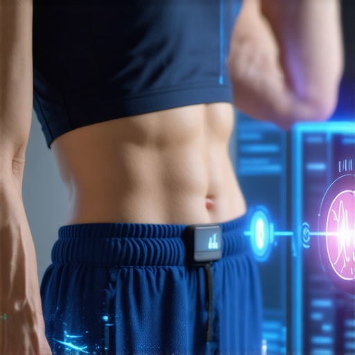 Futuristic digital health interface showing AI and wearable devices for personalized weight management