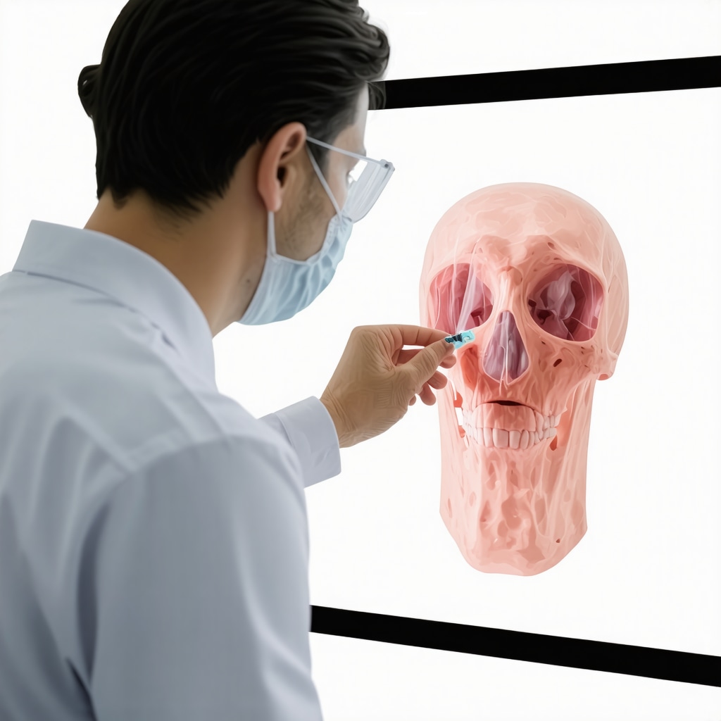 User practicing injection technique with AR guidance, highlighting correct site and angle.