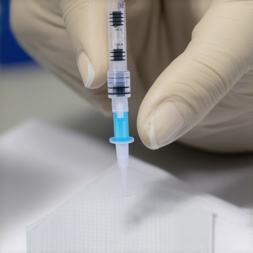 Healthcare professional demonstrating injection techniques with temperature-controlled storage device