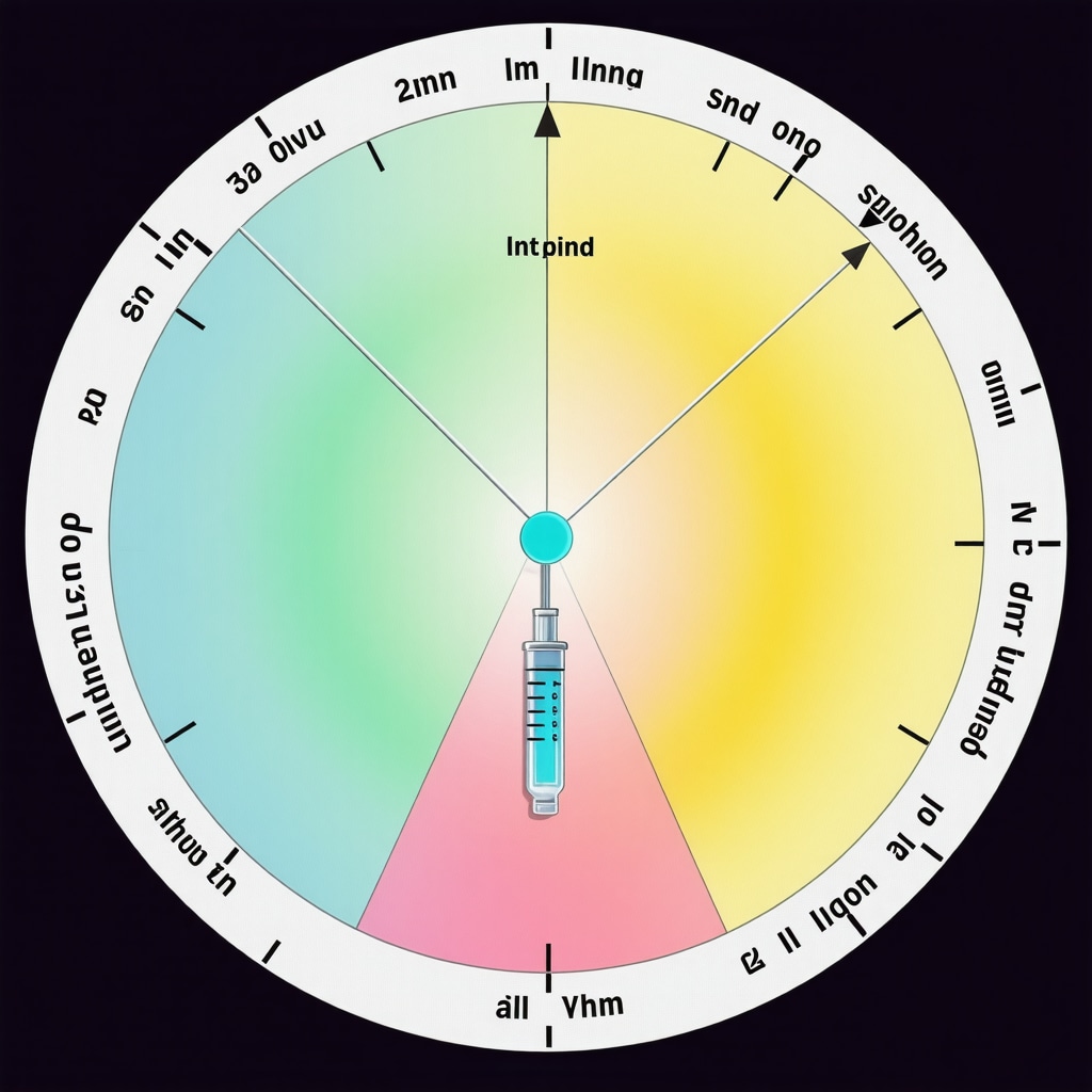 Diagram showing how aligning injection schedules with circadian rhythms and lifestyle hacks enhances weight loss