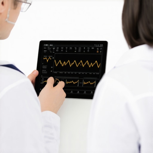 Doctor analyzing metabolic response data on a tablet during personalized Tirzepatide treatment.