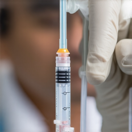 Healthcare professional demonstrating proper injection technique to minimize discomfort