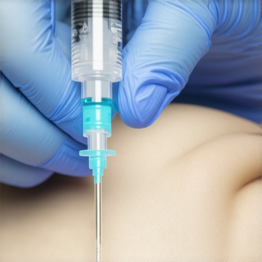 Healthcare professional carefully administering weight loss injection with advanced tools in clinical setting