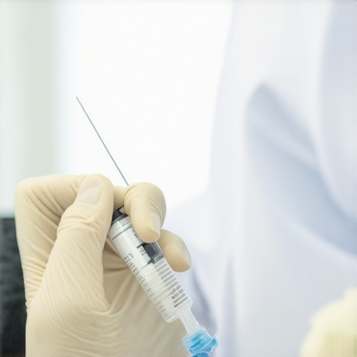 Healthcare professional performing a precise injection for weight loss medication