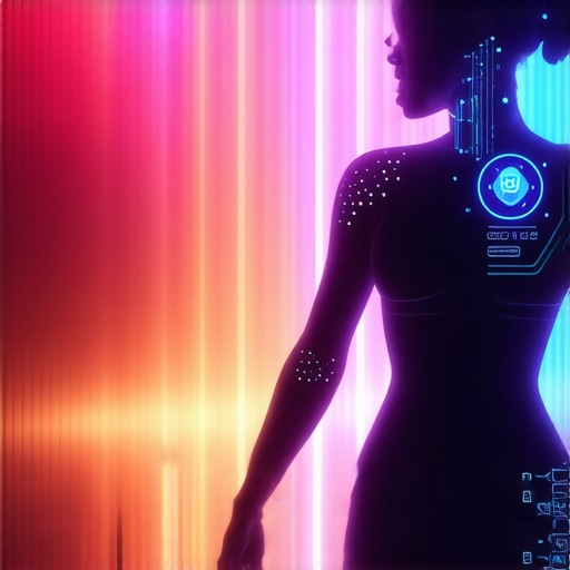 Futuristic healthcare technology with AI and wearable devices for weight management