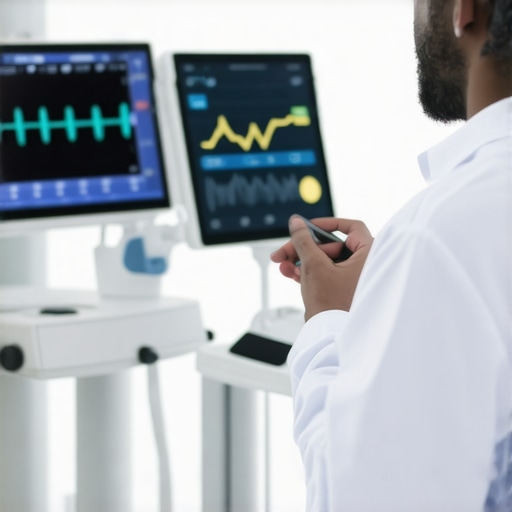 A futuristic clinic where doctors customize weight loss plans using advanced technology and patient data