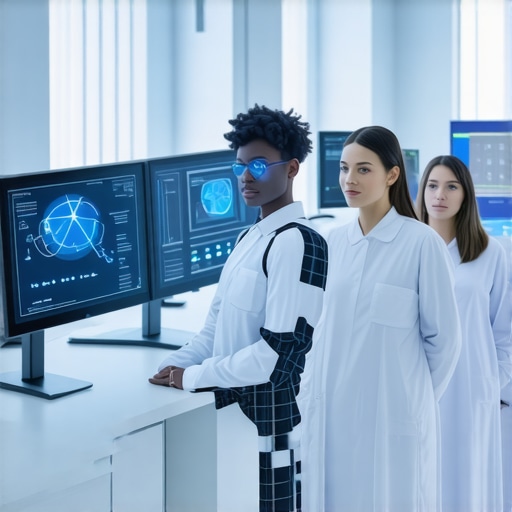 Futuristic AI laboratory analyzing metabolic data for personalized injections