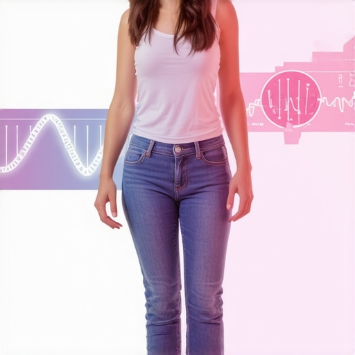 Illustration of futuristic genetic testing and biometric devices for tailored weight management