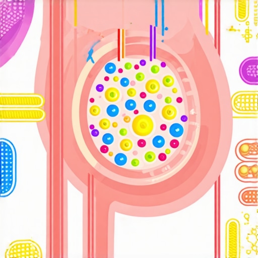 Gut Microbiota and Metabolic Health Illustration of diverse gut bacteria influencing metabolism and weight management