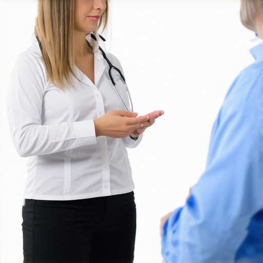 Doctor consulting with patient about behavioral and nutritional strategies for weight management.