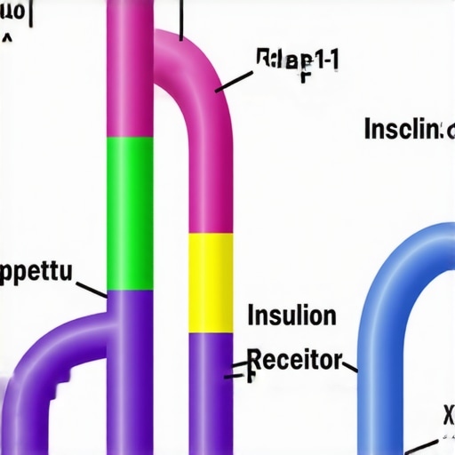 Diagram showing hormonal pathways influenced by weight loss injectables like semaglutide