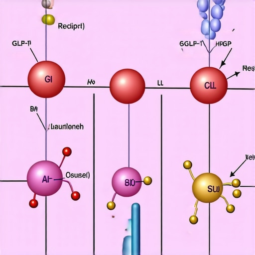 Diagram of hormonal pathways showing appetite regulation and insulin sensitivity influenced by GLP-1 medications.