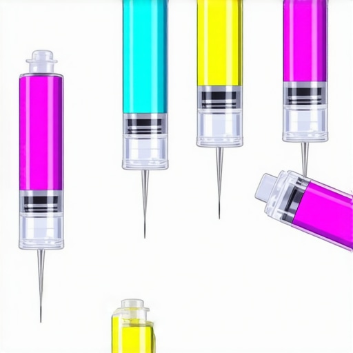 Close-up of modern micro-needle injection device used for administering weight loss medication
