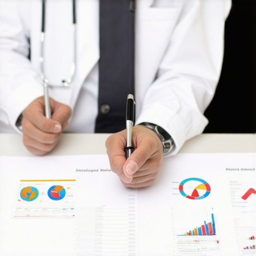 Doctor evaluating long-term safety of injectable weight loss treatments