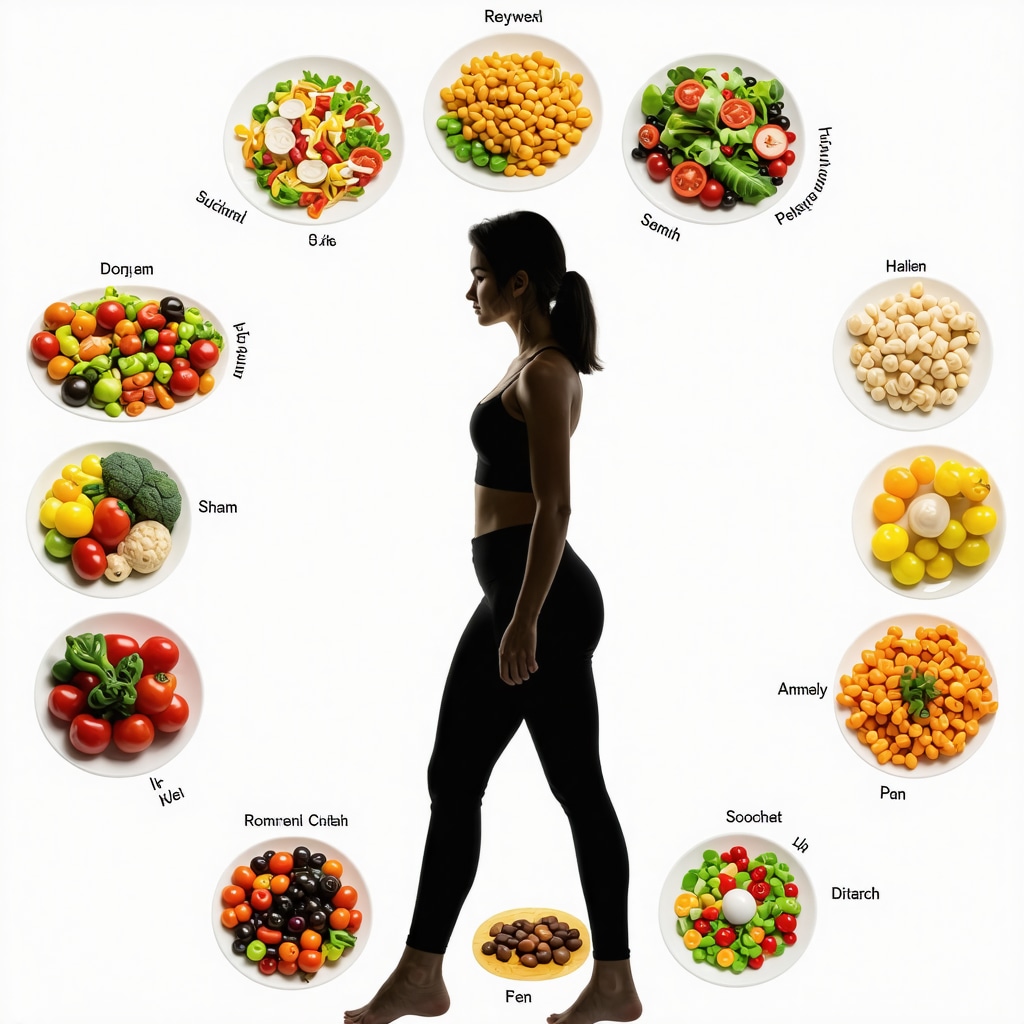 Diagram illustrating meal timing and macronutrient distribution aligned with circadian rhythms for enhanced weight loss