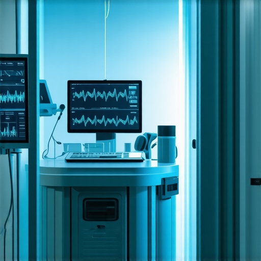 Futuristic clinic with digital health devices and personalized care for weight management.
