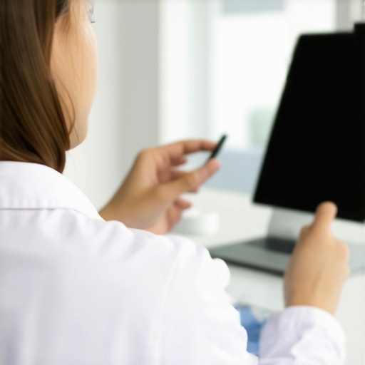 Doctor analyzing customized weight loss plan with digital devices