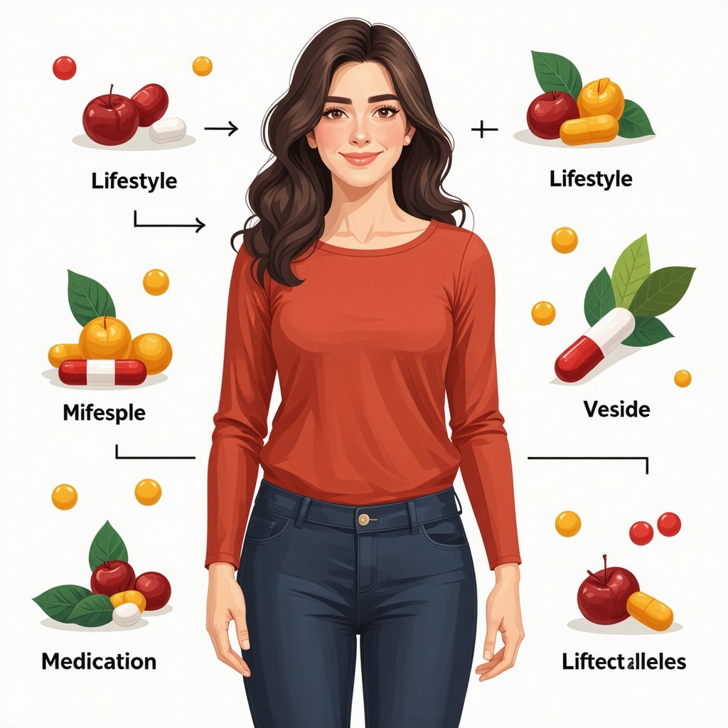 Diagram showing personalized weight loss plan integrating medication, lifestyle, and genetics