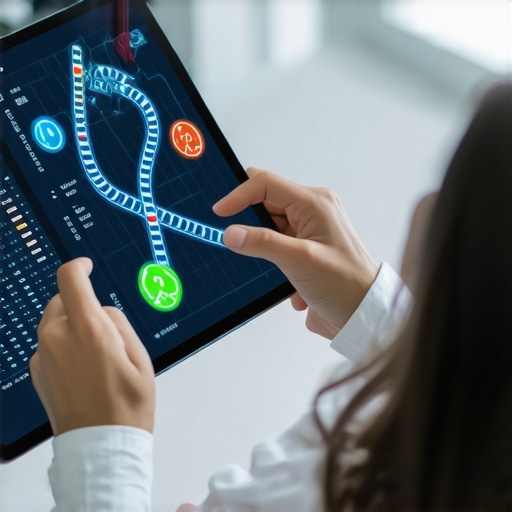 Doctor analyzing genetic and microbiome data for customized weight loss treatment.