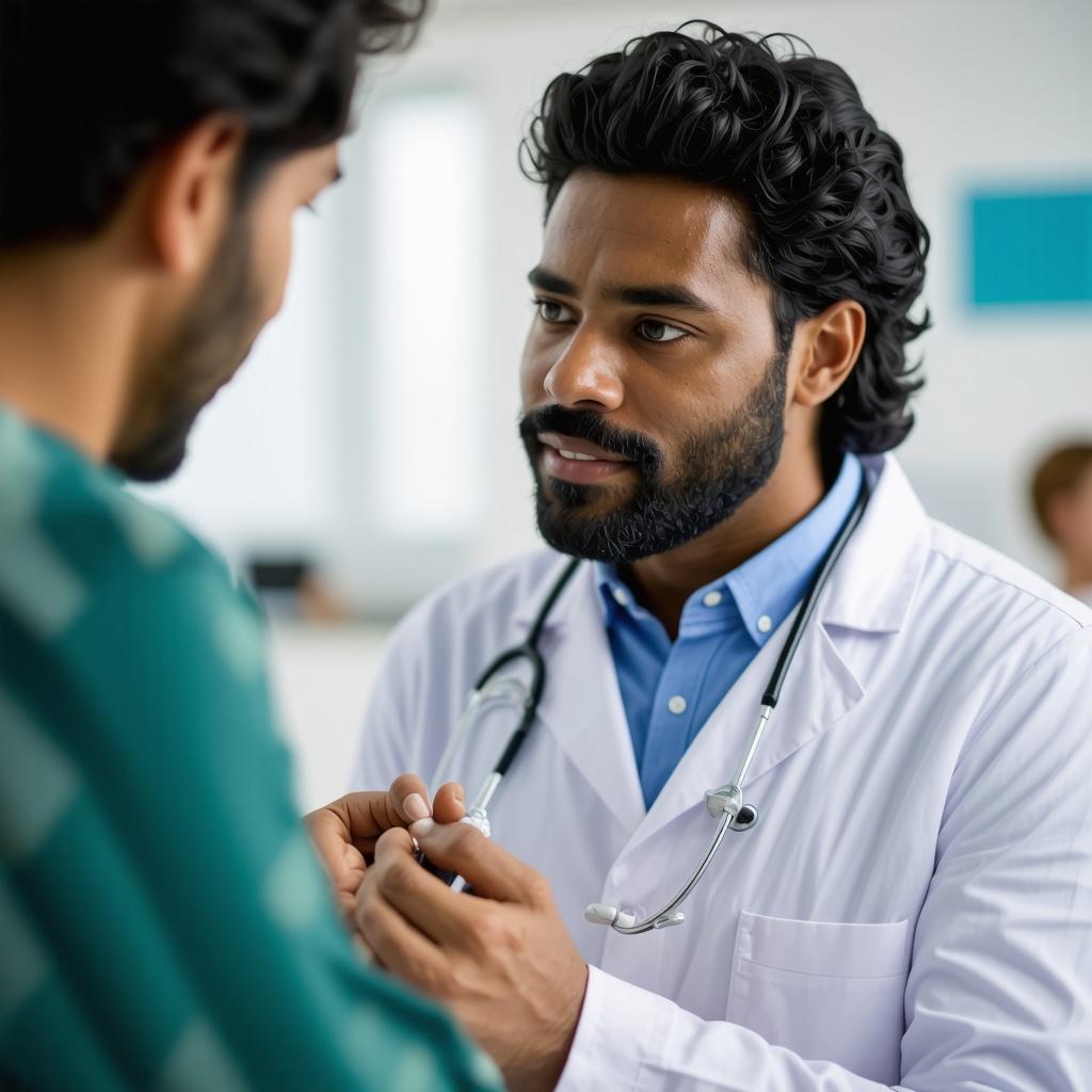 Doctor reviewing genetic test results with a patient for customized Tirzepatide treatment.
