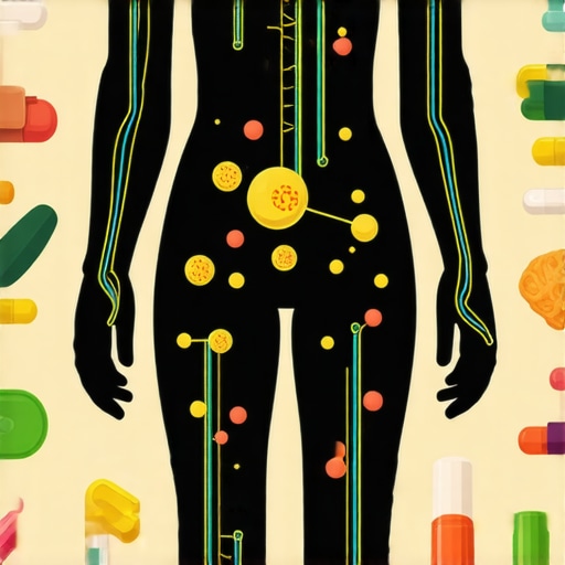 Diagram showing gut bacteria, genetic markers, and dietary elements for personalized weight management.