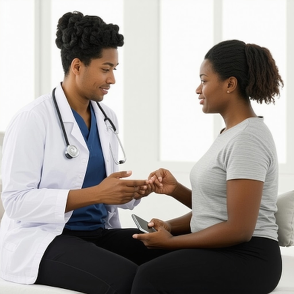 Doctor and patient reviewing digital health data for long-term weight loss strategy
