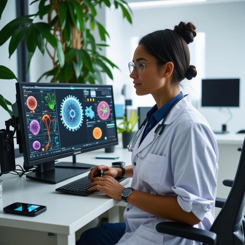 Healthcare professionals discussing genetic and microbiome data for weight loss
