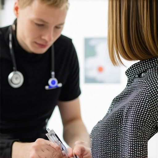 Doctor discussing weight loss treatment with patient in clinic