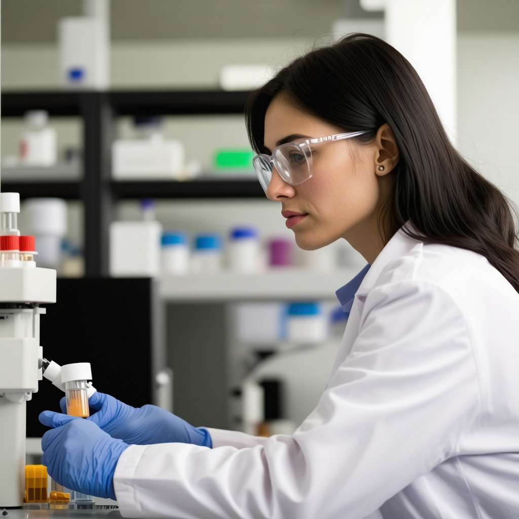 Laboratory scientist studying pharmacokinetic graphs of GLP-1 medications