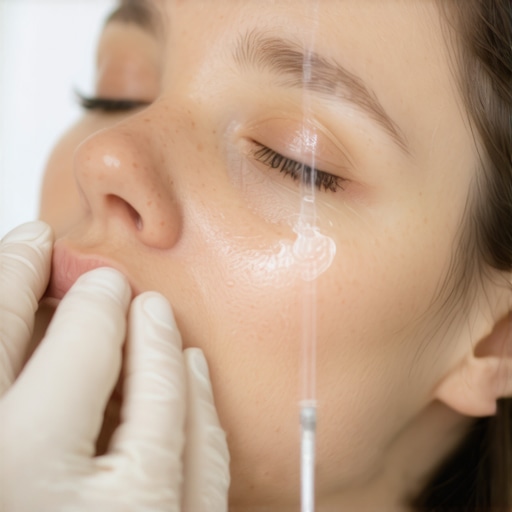 Person applying skin barrier cream before injection