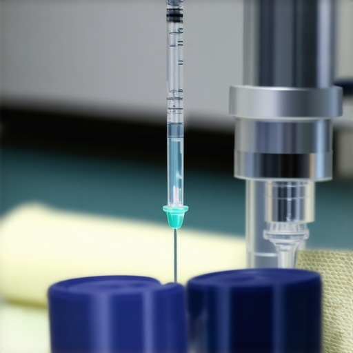 Healthcare professional performing ultrasound-guided injection with micro-needles to minimize tissue damage
