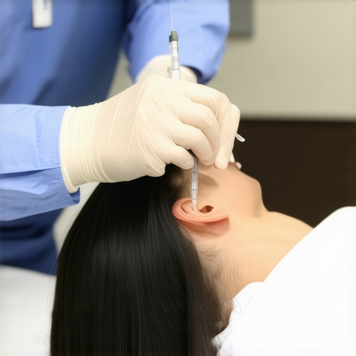 Healthcare professional showing correct injection method