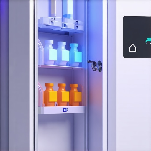 Close-up of a modern smart medication case with Bluetooth and temperature sensors for precise injection storage