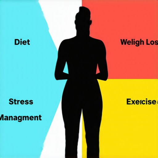 Illustration of healthy lifestyle habits working alongside weight loss injections for optimal results.