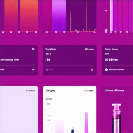 A high-tech digital dashboard displaying health metrics for weight management