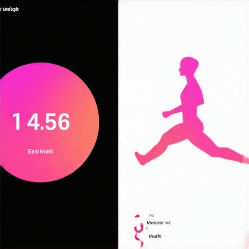 Smartphone app displaying health metrics related to weight loss