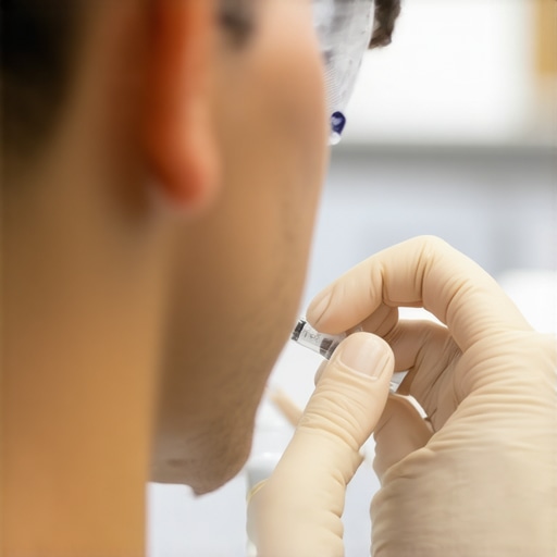 Expert Demonstrates Injection Technique for Weight Loss Medical professional showing proper injection technique for weight loss treatments in a clinical setting