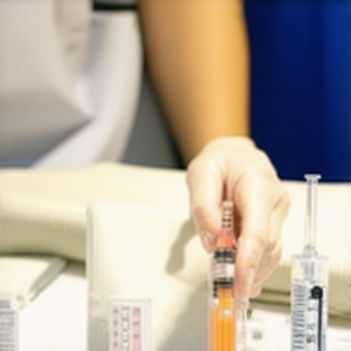 Healthcare professional giving injection to patient for weight management